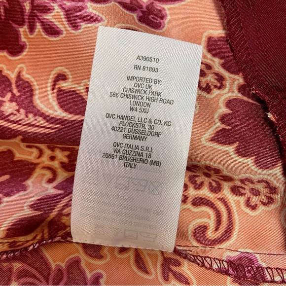 New Susan Graver Red Printed Woven Open-Front Cardigan Size S - Picture 11 of 13